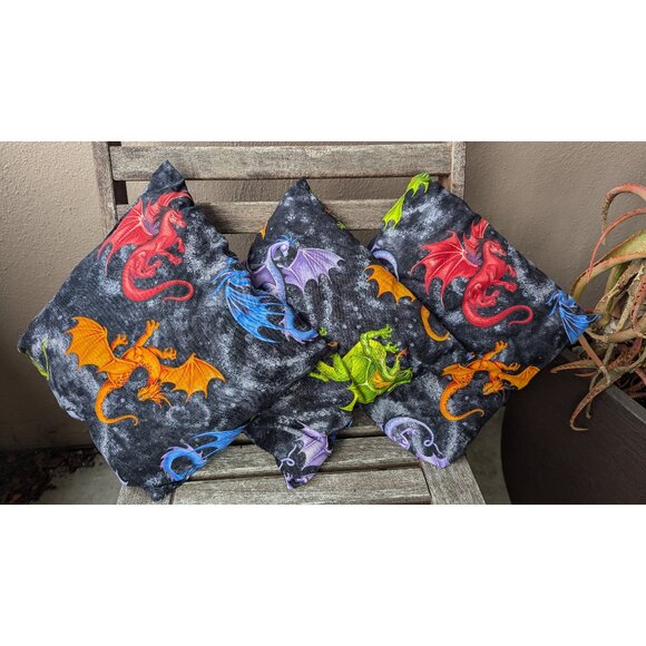 💜Handcrafted Dragon Pillows (Set of 3) - Picture 1 of 8
